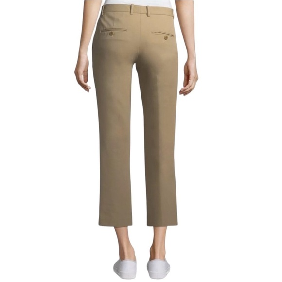 Theory Hartsdale Cropped Ankle Khaki Tan Pants Size 4 Career Office Neutral - Picture 2 of 16